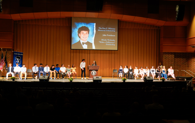   Wide shot of all CB South awards recipients on stage